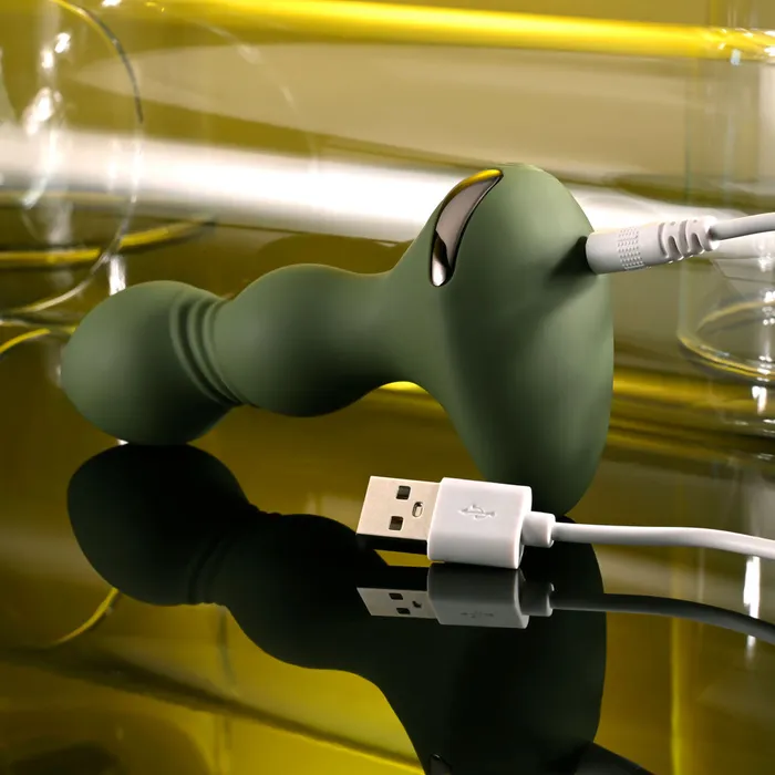 Anal ShhhWndsr Evolved LIEUTENANT 122 cm USBR Vibrating Butt Plug Green