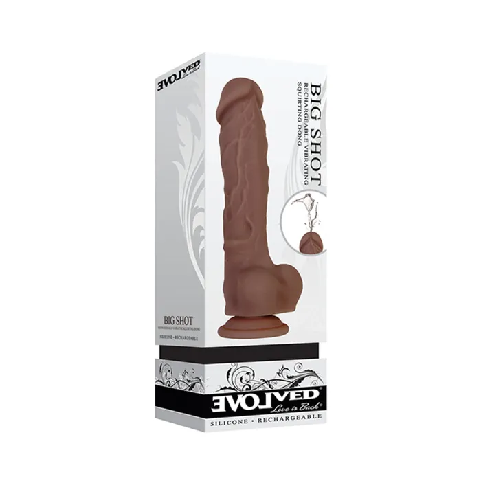 Fairvillacom Dildos Evolved Big Shot Vibrating Squirting Dong Brown