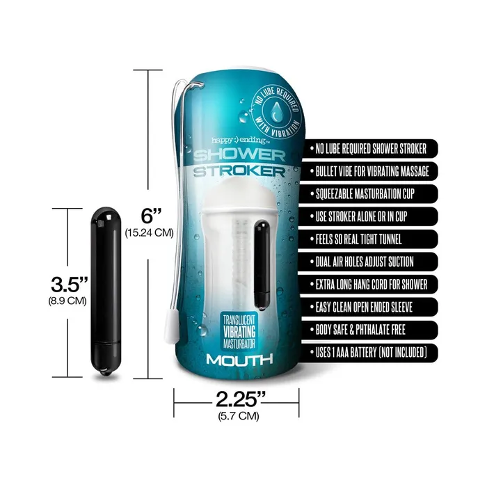 Fairvillacom Male Sex Toys Happy Ending Vibrating Selflubricating Shower Stroker Mouth