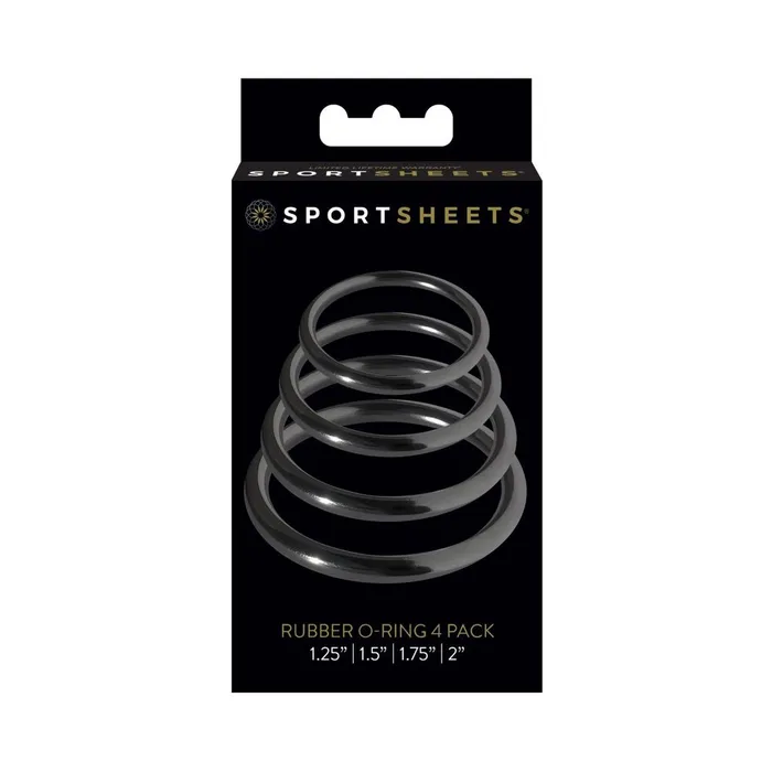 Sportsheets Rubber Rings 4 Pack Black Fairvillacom Dildos