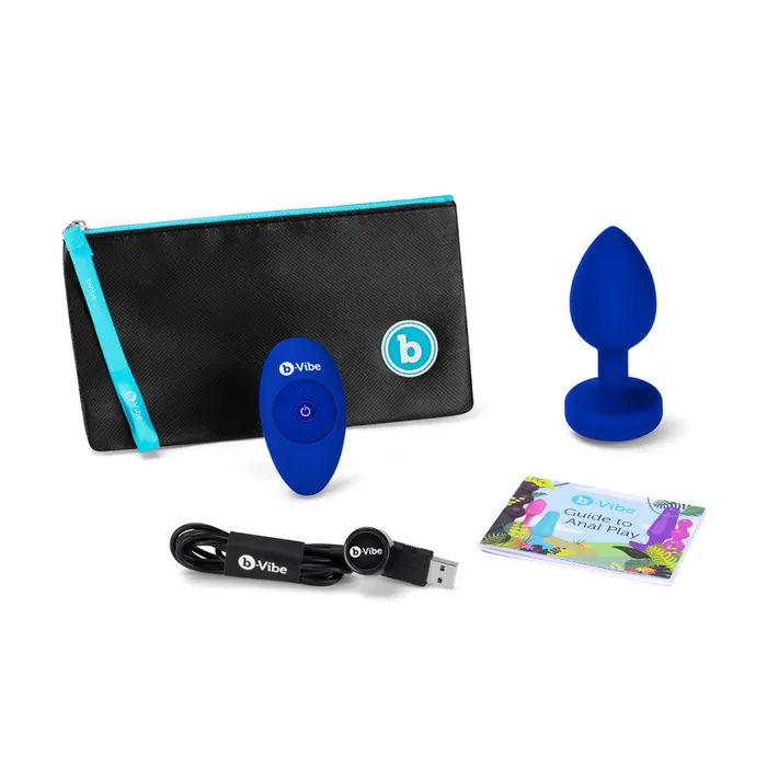 Anal BVibe Blue Sapphire Vibrating Jewel Plug LXL