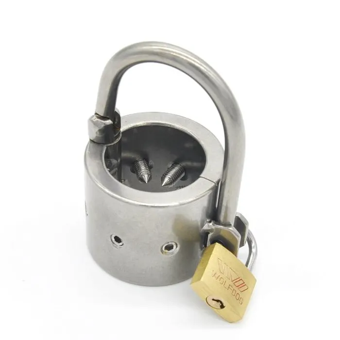 Male Sex Toys Kinkstasy CBT Locking Spiked Ball Stretcher