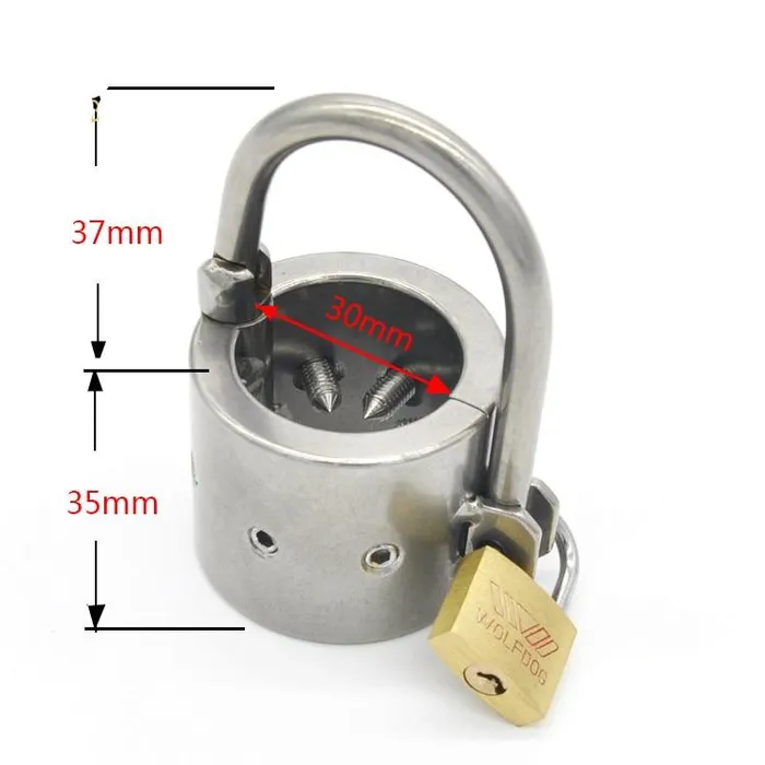 Male Sex Toys Kinkstasy CBT Locking Spiked Ball Stretcher