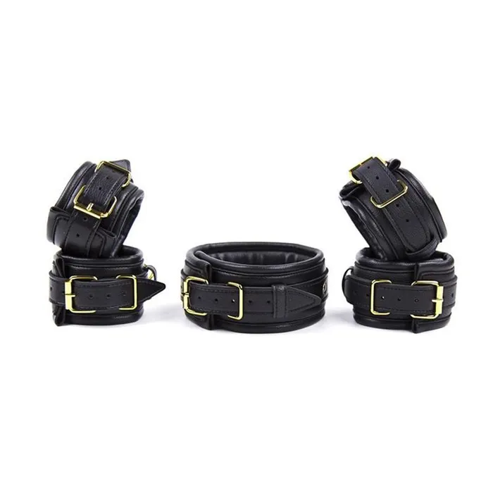 Premium Vintage Restraints Hand Cuffs Ankle Cuffs Collar Set Kinkstasy Couples